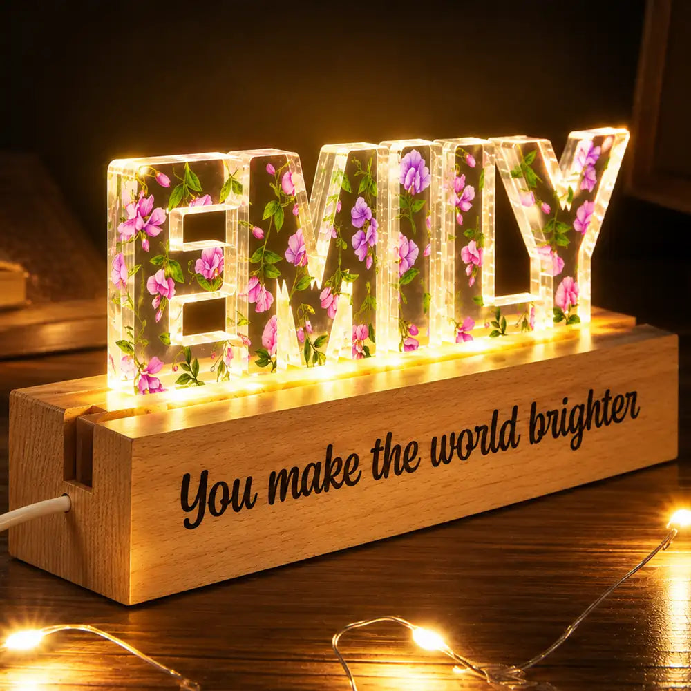 Christmas,First Christmas,Gift For Baby,Happy,Icon,New Baby,Top Market - Birthday Gift, Nursery Room Decor - Personalized Birth Month Flower LED Light