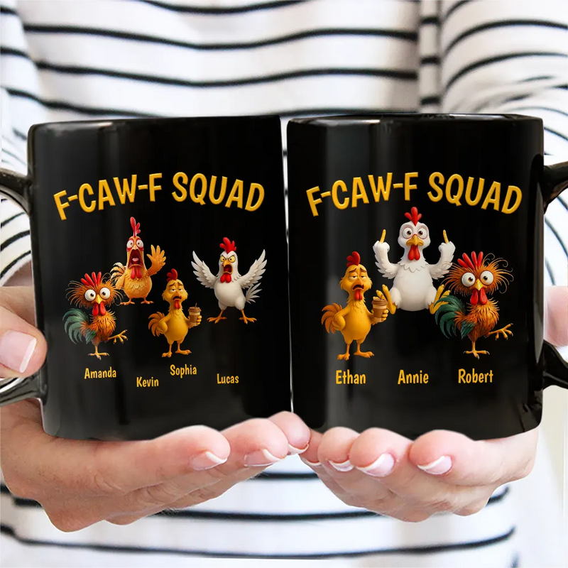 Funny,Gift For Yourself,Gift For Women,Gift For Men,Farm,Top Market - 3D Effect Funny Chickens F-CAW-F Squad - Personalized Mug