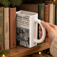 Afro Besties,Christmas,Custom Photo,Gift For Bestie,Romantic,Upload Full Photo - Just Because Gift For Best Friend - Personalized Custom Photo Newspaper Mug