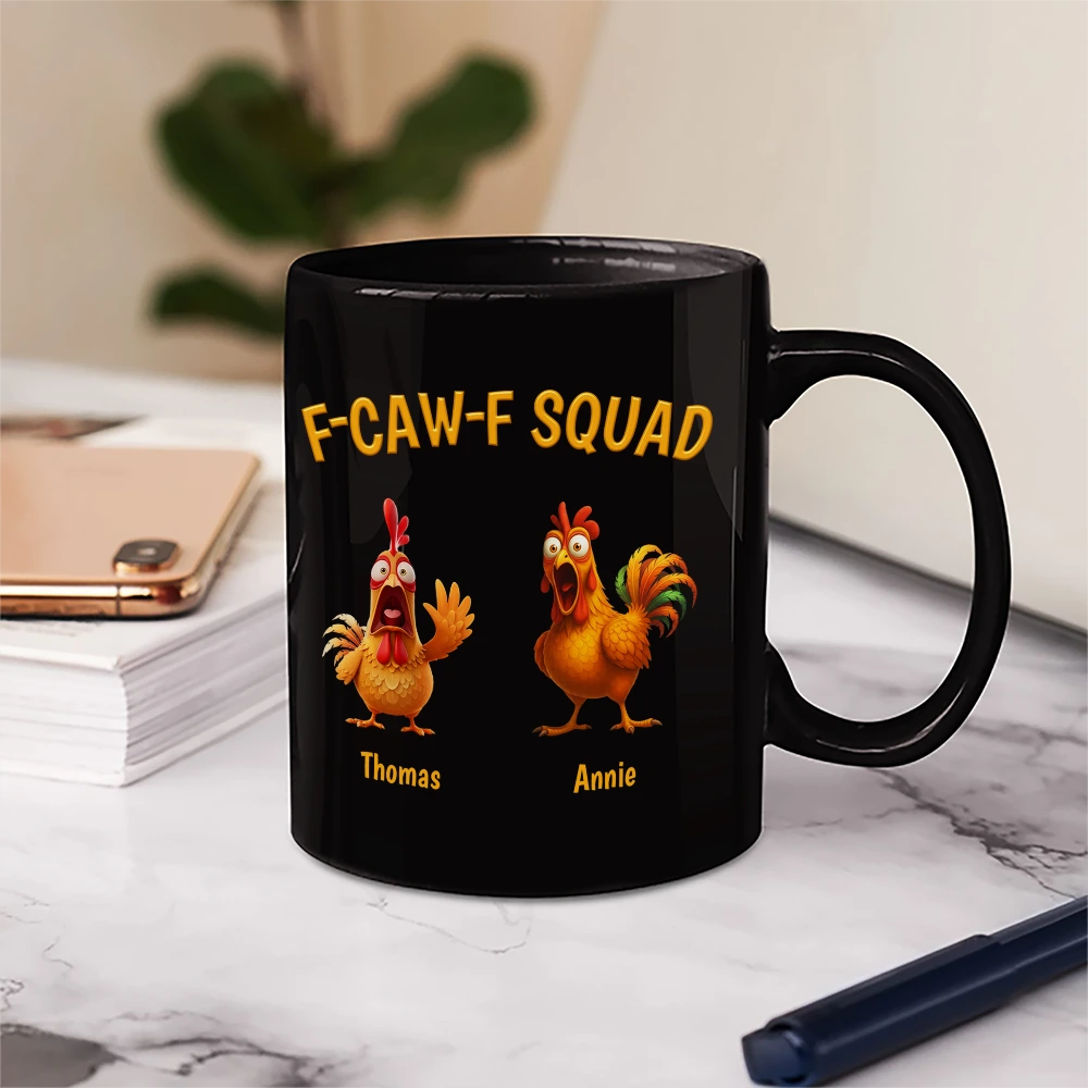 Funny,Gift For Yourself,Gift For Women,Gift For Men,Farm,Top Market - 3D Effect Funny Chickens F-CAW-F Squad - Personalized Mug