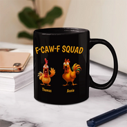Funny,Gift For Yourself,Gift For Women,Gift For Men,Farm,Top Market - 3D Effect Funny Chickens F-CAW-F Squad - Personalized Mug
