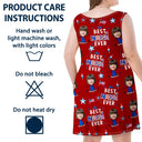 Gift For Mother,Gift For Grandma,Happy,Summer,Independence Day,Photo,Icon,Humorous - Custom Photo Stars & Stripes Best Mom Grandma Ever - Personalized Sleeveless Tank Dress
