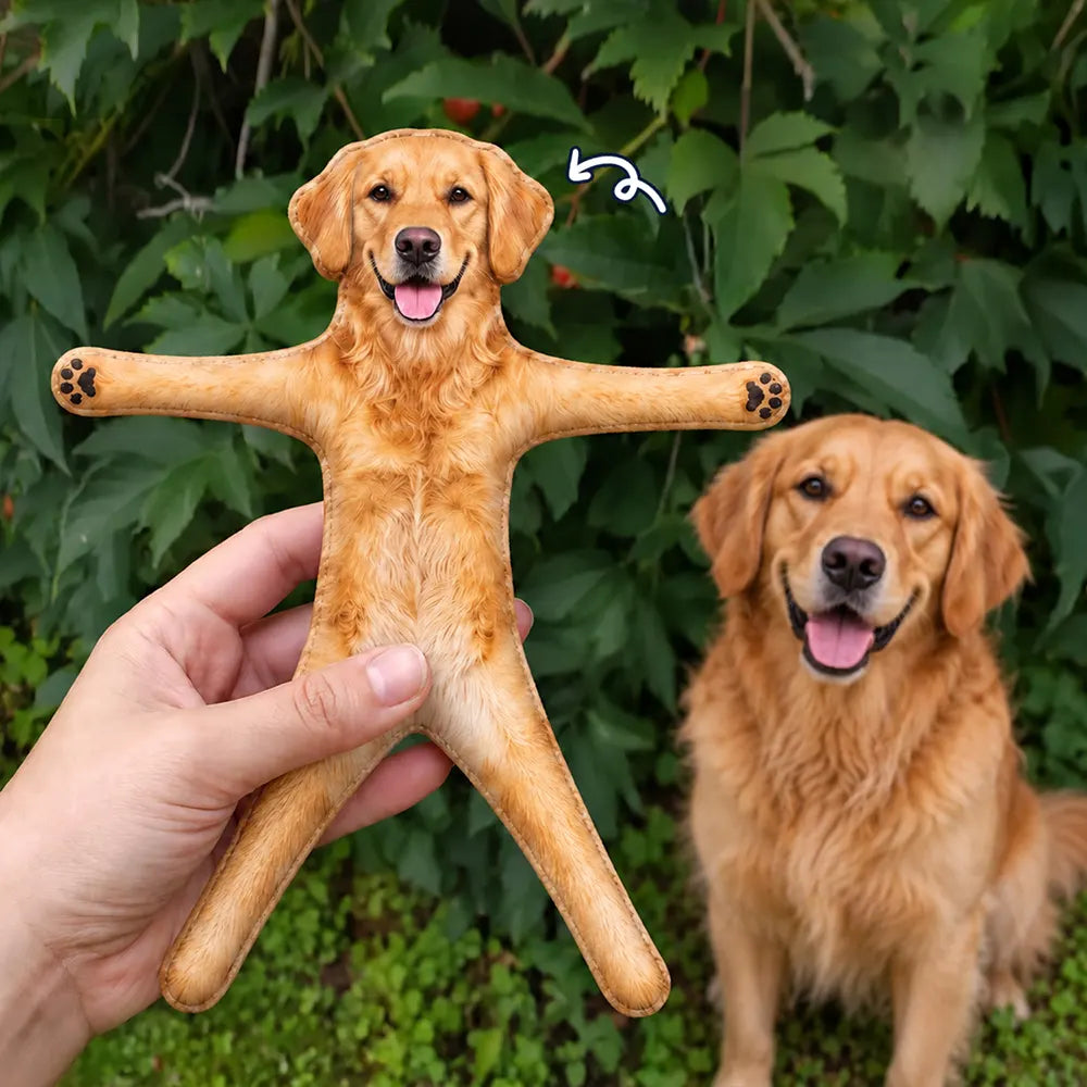 Funny Gift For Dog Mom, Dad, Cat Lover - Personalized Custom Photo Pet Squishy Toy Poseable Plush Doll Poseable Plush Doll