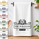 Happy Family Monogram - Personalized Kitchen Towel
