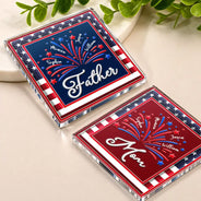 Gift For Mother,Gift For Grandma,Gift For Father,Gift For Grandpa,Independence Day,Top Market,Confident - America Mom Grandma Fireworks Celebration - Personalized Acrylic Magnet