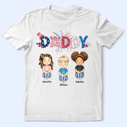 Stars And Stripes Daddy Papa Mommy Nana - Personalized T Shirt