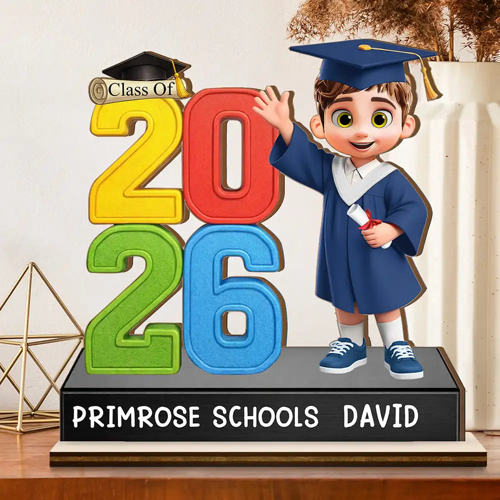 Congrats Pre-k Preschool Kindergarten Graduated - Personalized Custom Shaped Wooden Plaque