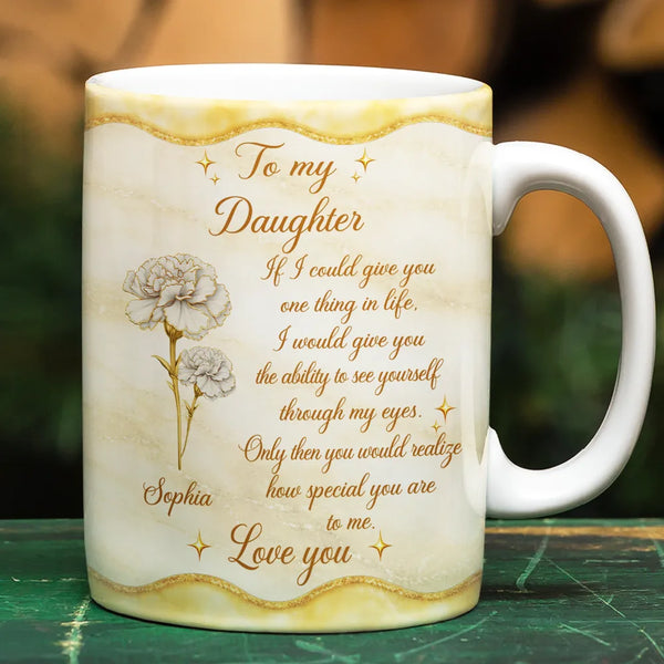 Gift For Daughter, Gift For Women, Love - Mom And Daughter Forever Linked Together - Personalized White Edge-to-Edge Mug
