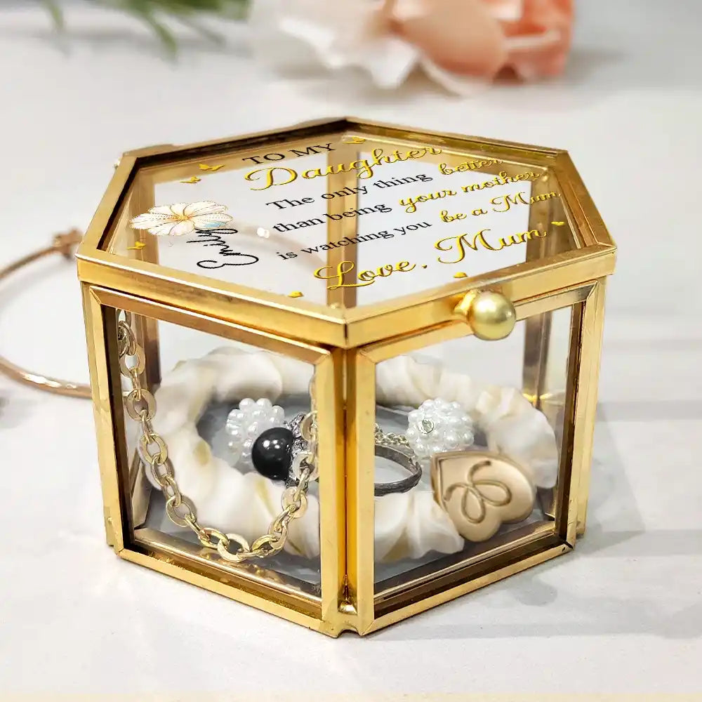 Gift For Daughter,Mom - Daughters (Adult),Gift For Women,Happy,Grandma - Grandkids,Gift For Grandkids - Mom Daughter The Only Thing Better Than Being Your Mother - Personalized Ring Dish - Personalized Glass Jewelry Box