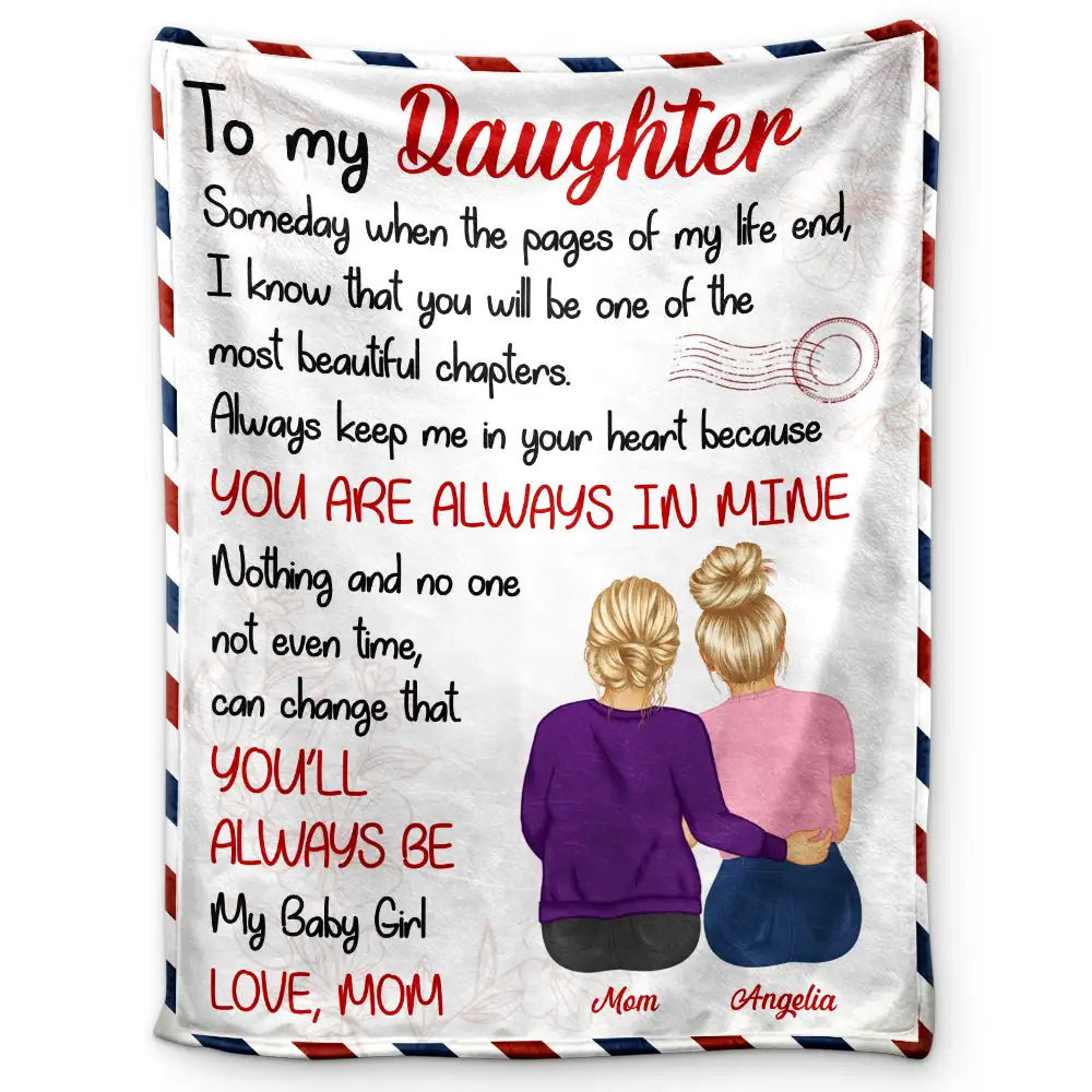 Gift For Daughter, Gift For Women, Mom - Daughters (Adult), Mom - Daughters (Young), Love - Mom Daughter You'll Always Be My Baby Girl - Personalized Fleece Blanket, Sherpa Blanket