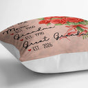 Gift For Wife, Gift For Mother, Gift For Grandma, Happy - Mom Grandma Great Grandma Watercolor Birth Flower - Personalized Pillow