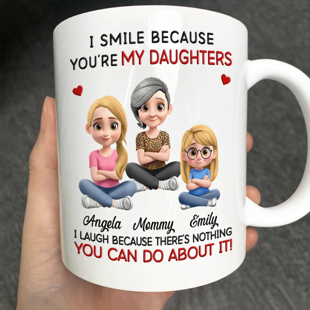 Mom Grandma I Smile Because You Are My Daughters Sons Grandkids - Personalized Mug