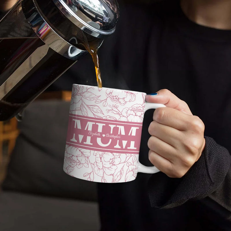 Gift For Mother,Gift For Grandma - Mom Grandma Nana - Personalized White Edge-to-Edge Mug
