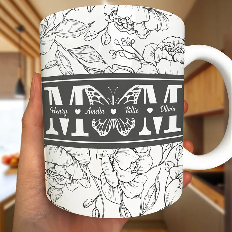 Gift For Mother,Gift For Grandma - Mom Grandma Nana - Personalized White Edge-to-Edge Mug