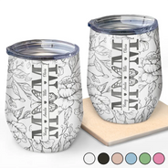 Gift For Mother, Gift For Grandma, Love - Mom Grandma Nana - Personalized Wine Tumbler