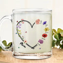 Gift For Mother, Grateful, Icon - Mom Grandma Sweetheart Birth Month Flower - Personalized Glass Mug