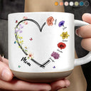 Gift For Mother, Grateful, Icon - Mom Grandma Sweetheart Birth Month Flower - Personalized Pottery Mug