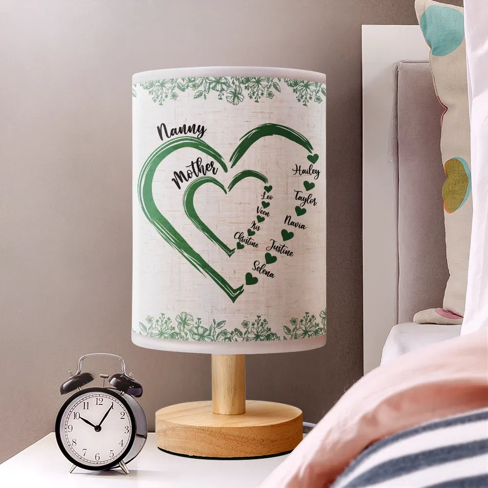 Gift For Mother,Gift For Grandma,Love,Gift For Wife,Happy - Mom Grandma Sweethearts - Personalized Fabric Lamp 