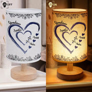 Gift For Mother,Gift For Grandma,Love,Gift For Wife,Happy - Mom Grandma Sweethearts - Personalized Fabric Lamp 