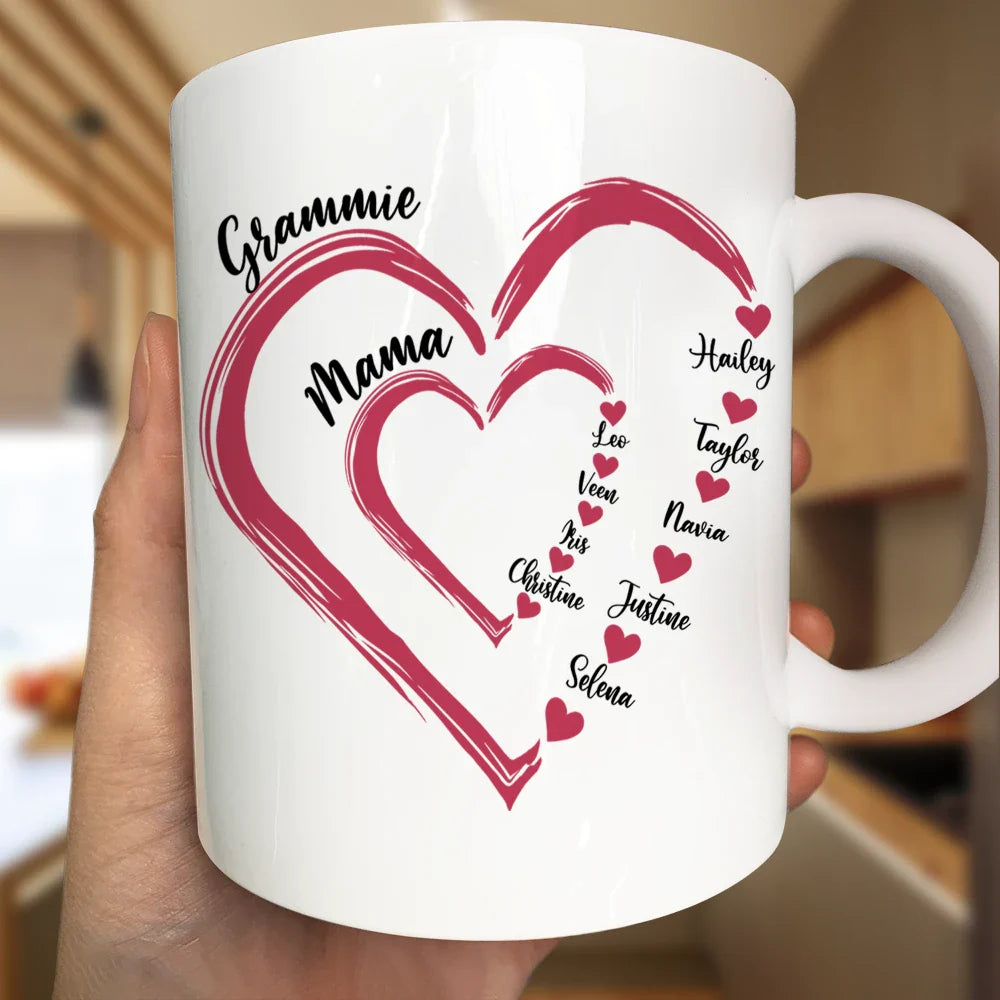 Gift For Grandma, Gift For Mother, Gift For Wife, Happy - Mom Grandma Sweethearts - Personalized Mug