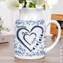 Gift For Wife,Gift For Mother,Gift For Grandma,Love - Mom Grandma Sweethearts Toile - Personalized Ceramic Flower Vase