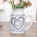 Gift For Wife,Gift For Mother,Gift For Grandma,Love - Mom Grandma Sweethearts Toile - Personalized Ceramic Flower Vase