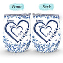 Gift For Wife,Gift For Mother,Gift For Grandma,Love,Family - Mom Grandma Sweethearts Toile - Personalized Wine Tumbler