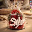 Gift For Grandma,Grandma - Grandkids,Happy - Mom Grandma We Love You - Personalized Flower In Glass Angel Figurine