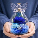 Icon,Top Market,Gift For Mother,Gift For Grandma,Top Market,Happy - Mom Grandma Flower We Love You - Personalized Flower In Glass Angel Figurine