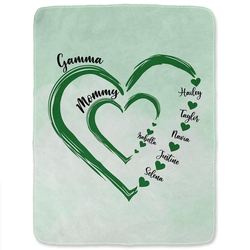 Gift For Wife,Gift For Mother,Gift For Grandma,Happy - Mom Mum Grandma Sweethearts - Personalized Fleece Blanket, Sherpa Blanket