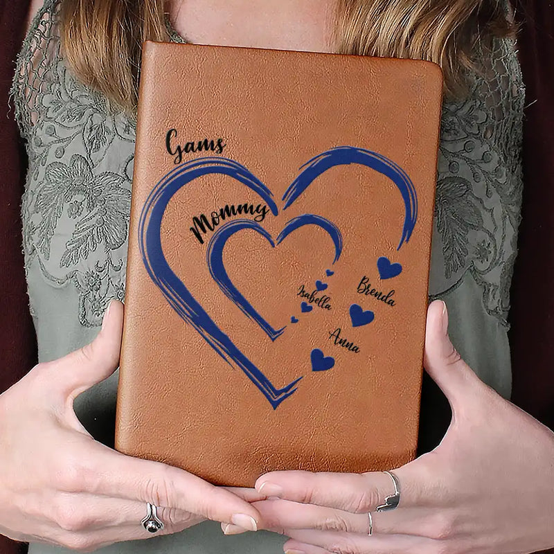 Gift For Wife,Gift For Mother,Gift For Grandma,Happy - Mom Mum Grandma Sweethearts - Personalized Leather Journal