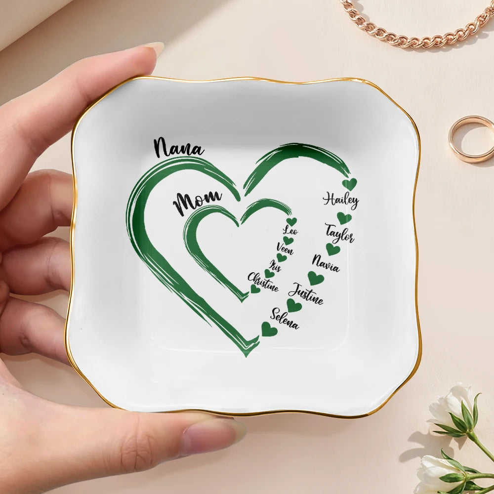 Gift For Wife,Gift For Mother,Gift For Grandma,Happy - Mom Mum Grandma Sweethearts - Personalized Ring Dish