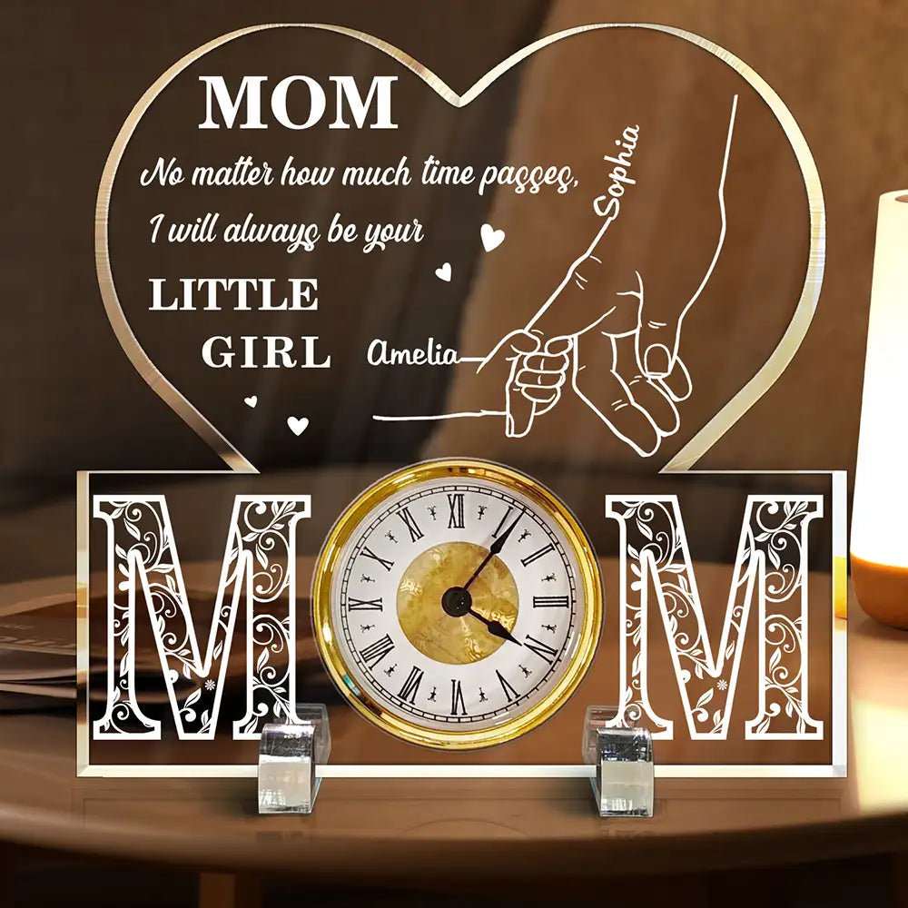 Gift For Mother, Mom - Children, Happy - Mom No Matter How Much Time Passes - Personalized Acrylic Desk Clock