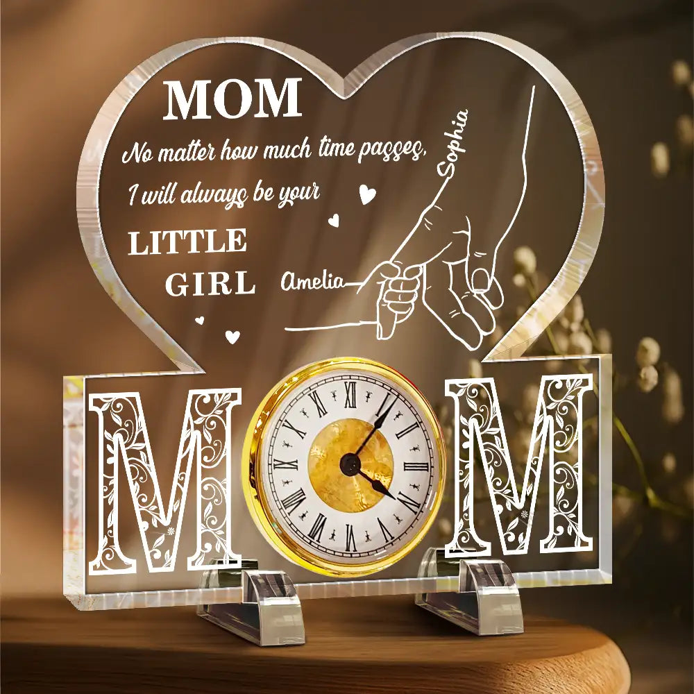 Gift For Mother, Mom - Children, Happy - Mom No Matter How Much Time Passes - Personalized Acrylic Desk Clock
