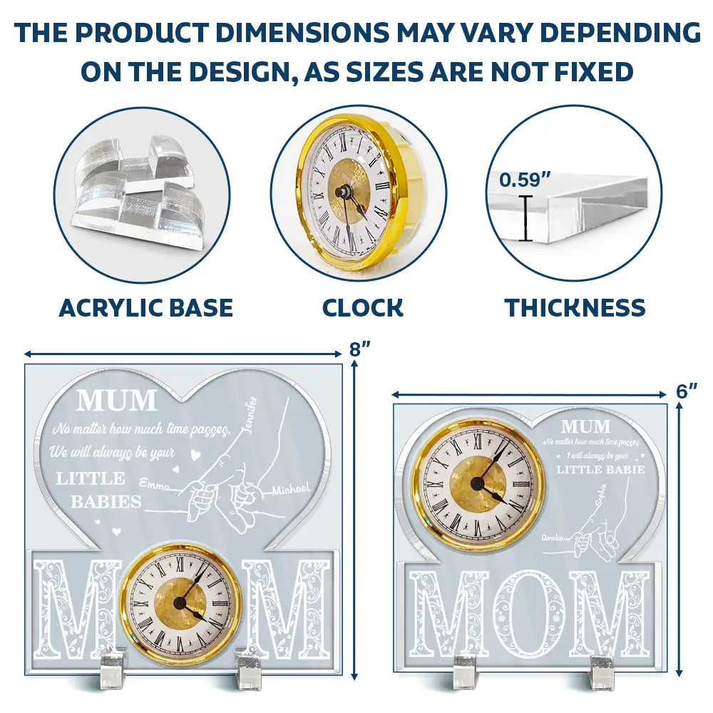 Gift For Mother, Mom - Children, Happy - Mom No Matter How Much Time Passes - Personalized Acrylic Desk Clock