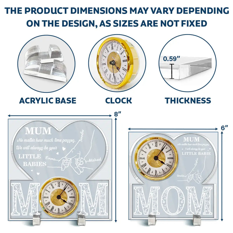 Gift For Mother, Mom - Children, Happy - Mom No Matter How Much Time Passes - Personalized Acrylic Desk Clock