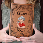 Gift For Mother, Cooking, Happy - Mom Recipe Book - Personalized Leather Journal