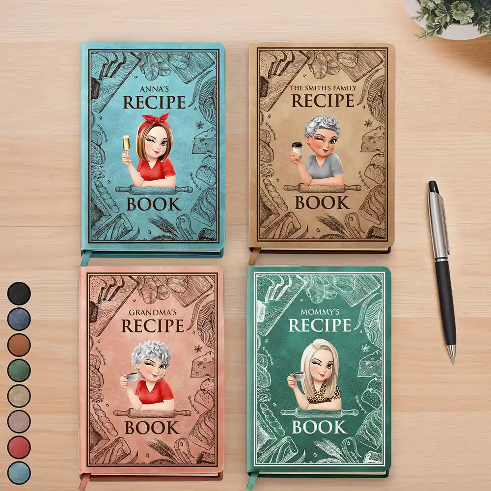 Gift For Mother, Cooking, Happy - Mom Recipe Book - Personalized Leather Journal
