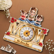 Gift For Mother,Love - Mom We Love You - Personalized Acrylic Desk Clock