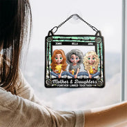 Gift For Mother, Mom - Children, Happy - Mom & Children Sitting Window 3D Effect - Personalized Window Hanging Suncatcher Ornament