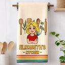 Gift For Wife,Gift For Yourself,Gift For Women,Gift For Mother,Gift For Aunt,Gift For Grandma,Happy,Cooking,Baking,Non-Eng,Vector - Mom Grandma Kitchen Retro - Personalized Kitchen Towel