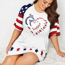 Gift For Mother,Gift For Grandma,Gift For Wife,Independence Day,Happy - Mom's Grandma's Sweethearts Independence Day - Personalized Women's Sleep Tee
