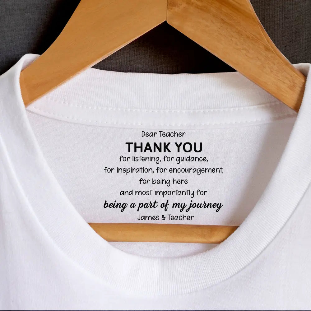 Gift For Father,Gift For Men,Happy,Gift For Mother,Gift For Women,Teacher,Gifts For Colleagues,Gift For Bestie - Mommy Daddy Thank You For Being A Part Of My Journey - Personalized T Shirt