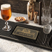Gift For Men,Gift For Yourself,Confident,Monogram - Monogram Vintage Monogram Initial Name - Personalized Bar Mat