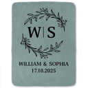 Gift For Couples,Old Couples,Gift For Husband,Gift For Wife,Gift For Boyfriend,Gift For Girlfriend,Love,Top Market - Monogram Couple's Names - Personalized Fleece Blanket, Sherpa Blanket