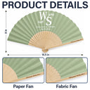 Grateful,Gift For Bestie,Wedding,Monogram - Monogram Couple's Names Wedding - Personalized Hand Folding Fans