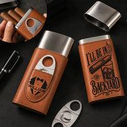 Top Market,Confident,Gift For Men,Gift For Yourself,Monogram - Monogram I’ll Be In The Backyard - Personalized Cigar Case