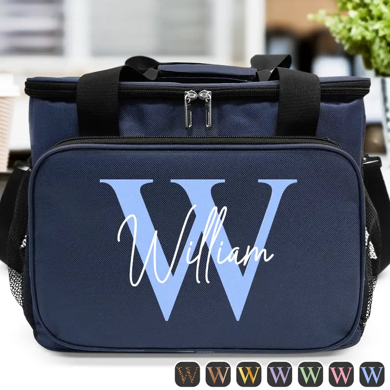 Gift For Yourself, Gift For Women, Gift For Men, Happy - Monogram Initial - Personalized Lunch Bag, Cooling Tote