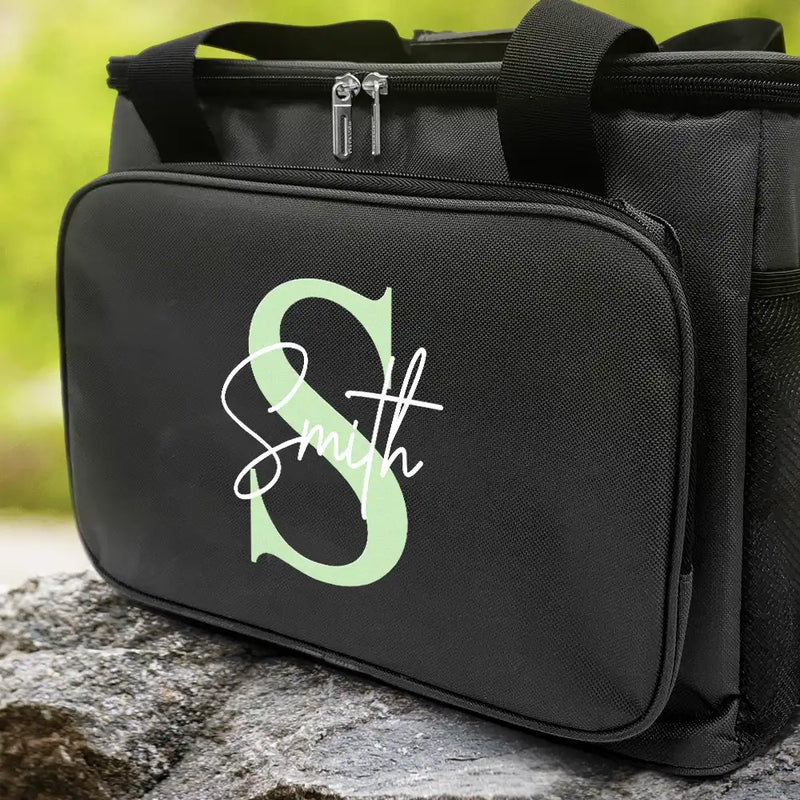 Gift For Yourself, Gift For Women, Gift For Men, Happy - Monogram Initial - Personalized Lunch Bag, Cooling Tote