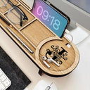 Gift For Men,Gift For Father,Gift For Husband,Gift For Couples,Gift For Boyfriend,Christian,Non-Eng,Icon,Monogram,Devoted - Monogram Initial Man Of God Husband Daddy Protector Hero - Personalized Desk Organizer